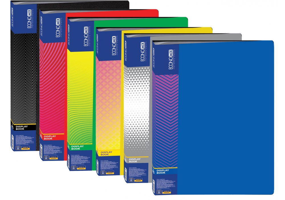 Папка-дисплей ECONOMIX А4 40 файлів, асорті (E30604)